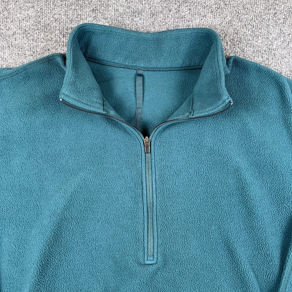 Lululemon Oversized Fleece Half Zip Pullover Mens XXL Teal Blue Jacket LM3DTCS - Picture 5 of 10
